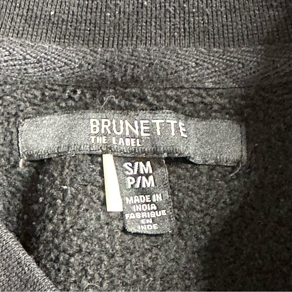 Brunette The Label Pullover Black Sweatshirt Size S/M No Champagne No Gain - Picture 6 of 8